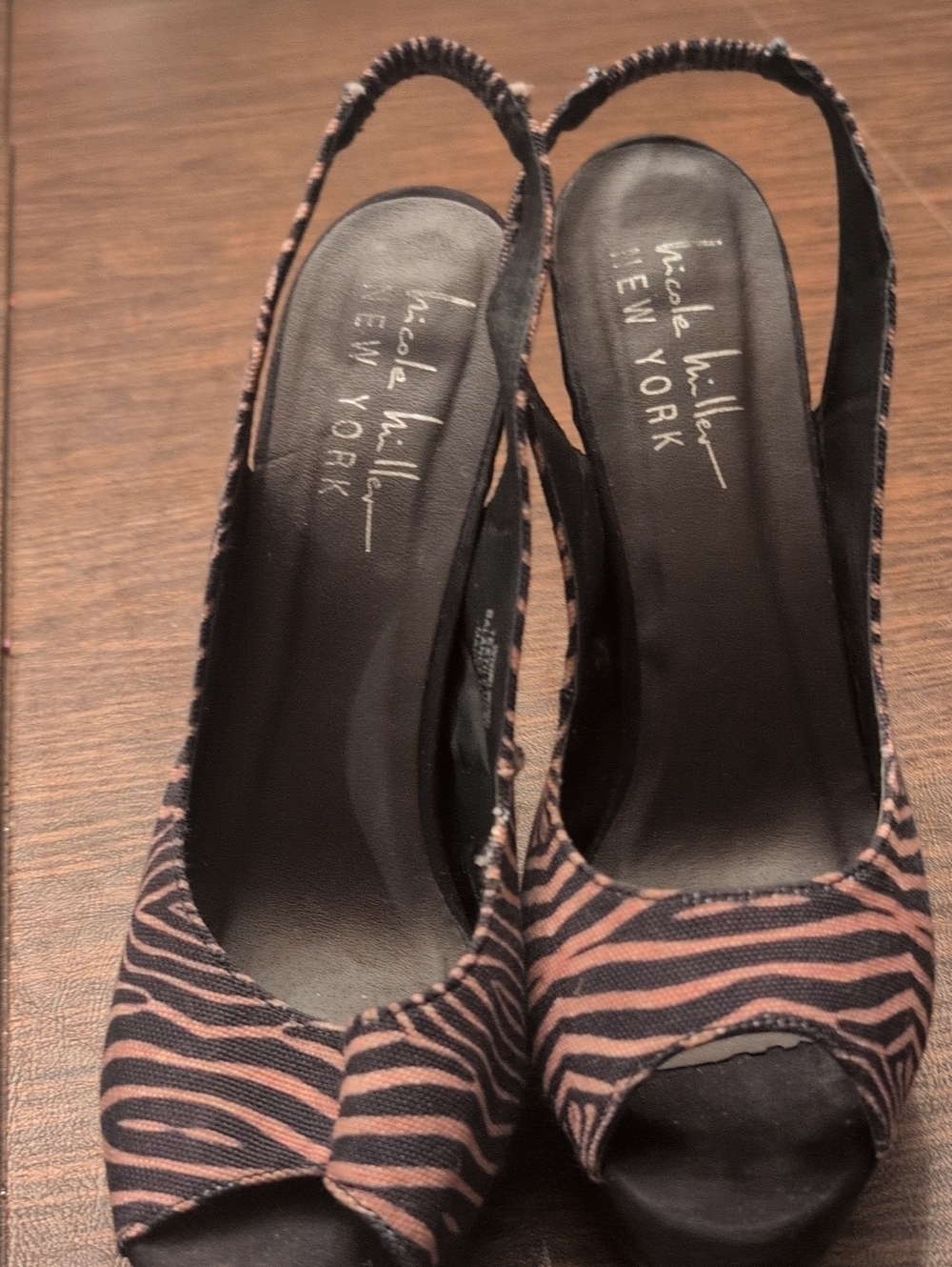 Nicole Miller Zebra Striped 5" Heels
